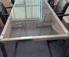 Conference table - stainless steel and glass