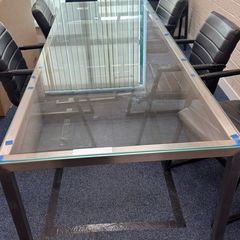 Conference table - stainless steel and glass