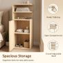 Set of 2 Slim Bedside Table with Open Cubbies and Cupboard Image 5