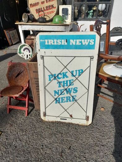 Vintage  Irish News Display Sign