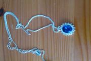 Necklace And Earring set with nice blue stone .