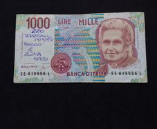 Banca D'Italia : 1000 Lire Banknote - 1990