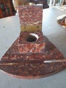 Art Deco Marble Ink Well