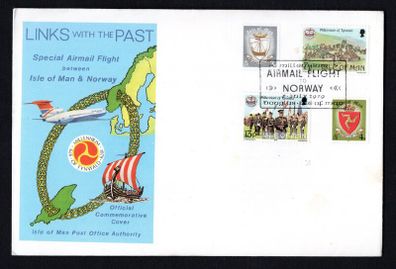 1979 Isle of Man Links with the Past Special Airmail Flight between Isle of Man & Norway cover Commemorative Stamps First Day Cover (FDC)