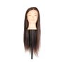 18" Hairdressing Training Head Real Human Hair Brown Long Hair Practice Head with Clamp Image 5