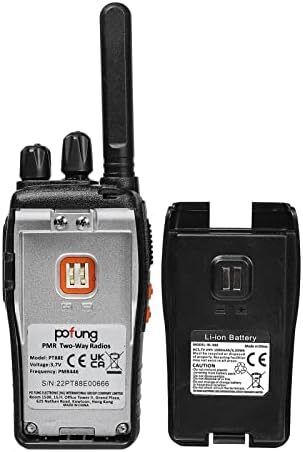 Talkies Long Range 2 Way Radio pofung  License Free Walkie Talkie for Adults Rechargeable with 6 Way Charger Earpieces VOX Flashlight for Warehouse Security Church (Black 6 Pack)