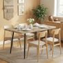 Dining Table for 4 People, 110 cm Nordic Rectangular Kitchen Table with Steel Legs for Living Room and Dining Room, Oak Image 2