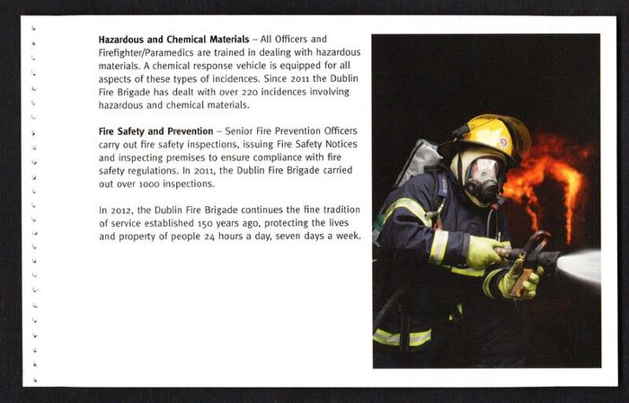 2012 Ireland 150th Anniversary of the Dublin Fire Brigade (DFB) Commemorative Stamp Booklet Mint Never Hinged (MNH)