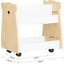 Childrens Storage Shelf with Wheels 3 Tier Book & Toy Organiser Image 2