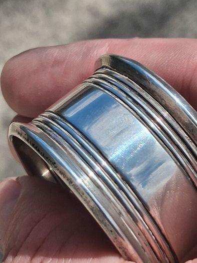 5 X Sterling Silver Napkin Rings With Vintage Leather Case