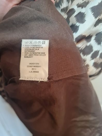 Warehouse Silk Dress Brown Animal Print Dress