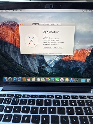 Macbook pro 2015 - 500gb ssd 8gb ram