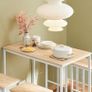 Dining Table Set with 4 Bar Stools Space Saving Design 100 x 60 x 96cm Natural Image 3