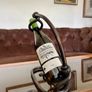 Vintage 20th Century Cast Iron Metal Brutalist Sculpture Bottle Holder Wine Rack Image 5