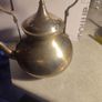 Vintage Solid Brass Tea Pot Kettle With Wooden Handle Made In India Image 6
