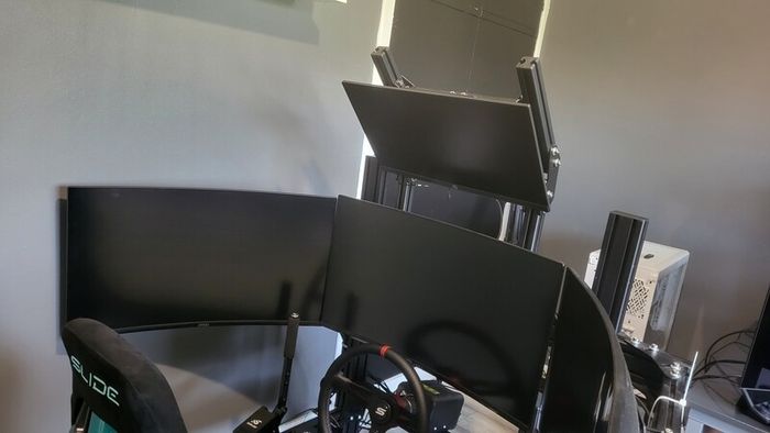 4th monitor stand for triple screen setup sim rig