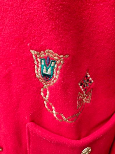 Vintage Klein petite Paris Red wool blazer size 36 Small Postage included