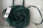 Satin Crossbody Handbag. Deep Silky Green. Brand New With Tags  35.99e new from Zara. Quality Satin dress bag. Beautiful
