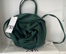 Satin Crossbody Handbag. Deep Silky Green. Brand New With Tags  35.99e new from Zara. Quality Satin dress bag. Beautiful