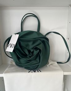 Satin Crossbody Handbag. Deep Silky Green. Brand New With Tags  35.99e new from Zara. Quality Satin dress bag. Beautiful
