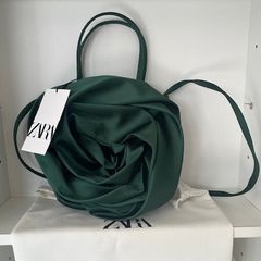 Satin Crossbody Handbag. Deep Silky Green. Brand New With Tags  35.99e new from Zara. Quality Satin dress bag. Beautiful