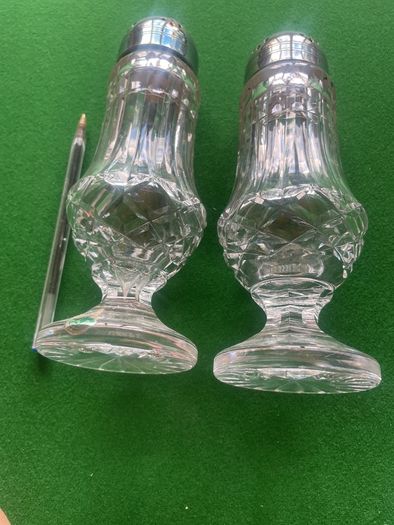 Waterford Crystal Salt & Pepper with etching
