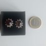 Vintage sterling silver garnet stud earrings Image 5