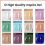 NEW SALE | 12 Pcs Gel Nail Kit Purple Pink White Blue Green Autumn Gel Nail Polish Set Starter Kit Gift for Women Image 2