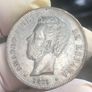 Spain Silver 5 Pesetas 1871 (74) Amadeo I Image 3