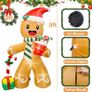 FREE SHIPPING Inflatable Christmas Decorations 240cm(8ft) Christmas Inflatables Gingerbread Blow Up Christmas Outdoor Decorations Christmas Garden Decorations Built-in LED Xmas Decorations Image 4