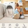 Washable Rugs Living Room 160x230cm Non-Slip Large Fluffy Geometric Rug High Low Effect Modern Design Carpet High Pile Bedside Area Rug for Bedroom Dining Room Office Lounge Decor,Beige Image 4