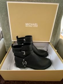 Michael Kors Preston Black Leather Ankle Boots Size 7M UK 4 - 4.5 (EU 37) BNIB