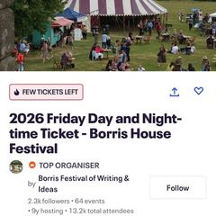 Borris Book Festival Friday ticket