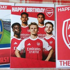 3 x Arsenal birthday cards