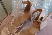 ladies strapy nude heels/shoes