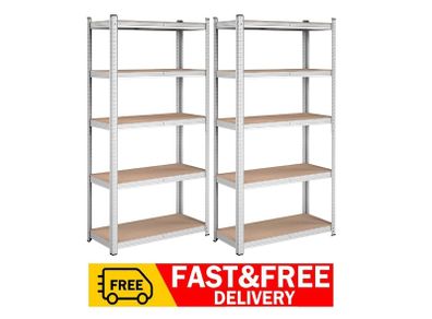 2 Bays Of Boltless Shelving Racking Garage Shed Storage