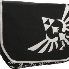 Zelda Triforce Logo Black Messenger Bag