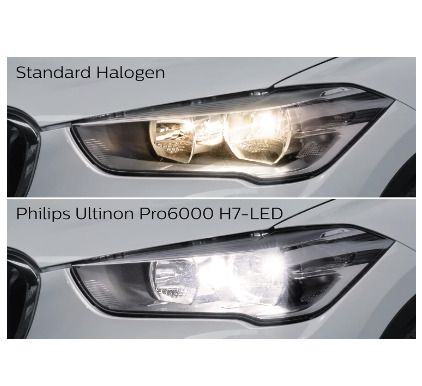 Philips Ultinon 12V Pro6000 H7 LED Headlight Bulb with Road Approval, +230% Brighter Light