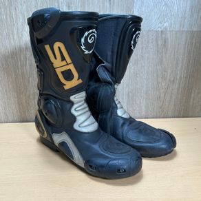 SIDI Brevettato Vertebra Motorcycle Biker Riding Black Boots Mens UK 8.5 EU 42