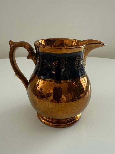 Antique Victorian Staffordshire Copper Lustreware Collection. 5 Pieces