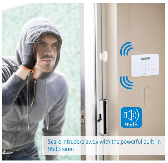 Nivian Alarm system for home and business without monthly costs | Wifi/GSM alarm set | remote control via Tuya app | easy installation without cables