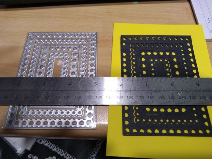 Nest of rectangle die cutting frames
