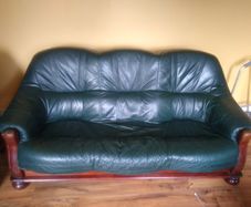 Dark Green Italian Leather Suite