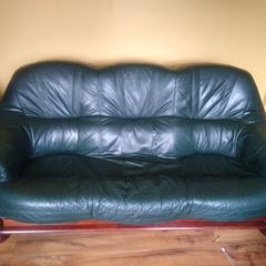 Dark Green Italian Leather Suite