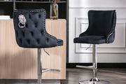 Set of 2 Velvet Bar Stools Height Adjustable Modern Counter Stools with Backrest Kitchen Stool Rotatable