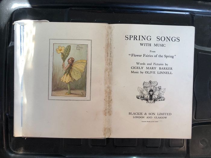 Antique Book Spring Songs with Music from "Flower Fairies of the Spring"