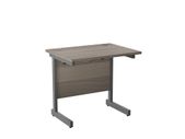 New Straight Office Desk with Cantilever Legs W800 x D600mm - Grey Oak