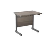 New Straight Office Desk with Cantilever Legs W800 x D600mm - Grey Oak