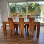 Dining Table 2m and 6 Chairs Solid Oak Image 3