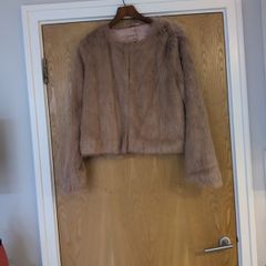 Dunnes Stores   Faux  Fur Blush  Box Jacket .  S.16. New - No Tag.